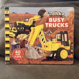 4/$20 TONKA Busy Trucks With 40 Fun Flaps Hard Cover Book Inside & Out